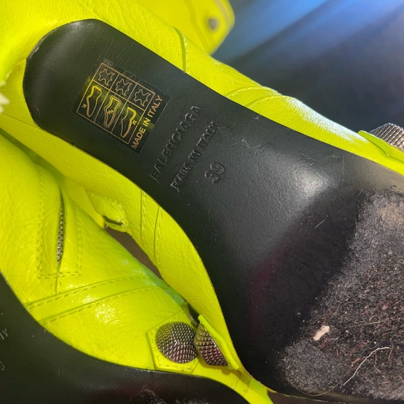Balenciaga Cagole Neon Yellow Knee High Boots - Picture 9 of 9